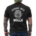Schaf Komme Was Wollechafhüter Bauerntricken Ns T-Shirt mit Rückendruck