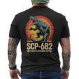Scp-682 破壊しづらい爬虫類モンスターcpファンデーション メンズTシャツ バックプリント