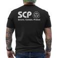 Scpファンデーション-Scp-セキュア・コンテインプロテクト メンズTシャツ バックプリント