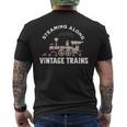 Staming Alongintage Train 機関車 メンズTシャツ バックプリント