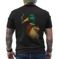Stockente Ente Raucht Eine Zigaretteintage Lustige Ente Jagd T-Shirt mit Rückendruck