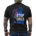 Stop Child Abuse 児童虐待をやめなさい メンズTシャツ バックプリント