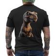 T-レックス ティラノサウルス・レックス 恐竜 恐竜大好き ディノ メンズTシャツ バックプリント