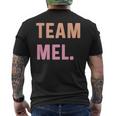 Team Mel 名前 メンズTシャツ バックプリント