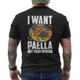 I Want Paella Not Your Opinion スペインのパエリア メンズTシャツ バックプリント