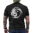 Ying Yang Flowtate 瞑想 水彩画 太極拳 メンズ レディース メンズTシャツ バックプリント