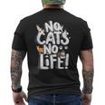 「No Cats No Life」 母の日 バレンタインデー 猫 母 メンズTシャツ バックプリント