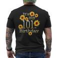 かわいいひまわり その私の101歳の誕生日 101歳の誕生日 メンズTシャツ バックプリント