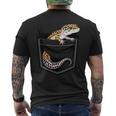 かわいいヒョウゲッコ トカゲ爬虫類 ヒョウ ヤモリのお父さん用 長袖tシャツ メンズTシャツ バックプリント