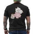 ねこぺん日和 桜 メンズTシャツ バックプリント