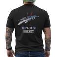 アメリカのf-18ホーネット戦闘機 メンズTシャツ バックプリント