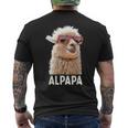 アルパカ・パパ・アルパパ・ラマ・パパ・アルパカ・パパ・ワーター・ワンダリングalpapa メンズTシャツ バックプリント