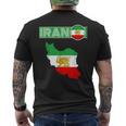 イランライオン太陽旗、イラン地図、イラン、イランの旗、イランの旗。 メンズTシャツ バックプリント