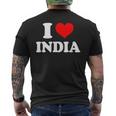 インド I Heart India I Love India メンズTシャツ バックプリント