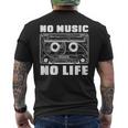 カセット No Music No Life Music Lover メンズTシャツ バックプリント