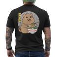 クオッカ、ラーメンを食べるクオッカ、クオッカカワイイ、クオッカ メンズTシャツ バックプリント