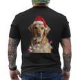 クリスマス ゴールデンレトリバー クリスマス ドッグツリー サンタハット リトリーバー 長袖tシャツ メンズTシャツ バックプリント