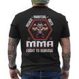 ケージファイティングで生き残るための総合格闘技mmaファイト 長袖tシャツ メンズTシャツ バックプリント