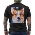 コーギー・ポートレート キュビズム・アート メンズTシャツ バックプリント