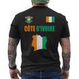 コートジボワール国旗 コートジボワール地図 メンズTシャツ バックプリント