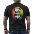 サングラス付きパンダ ラスタカラー メンズTシャツ バックプリント