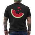 スイカ スライス メロン 夏休み シーズン フルーツ愛好家 メンズTシャツ バックプリント