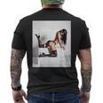 セクシーガールグラフィックtシャツ マスクのセクシーなファッションモデル メンズTシャツ バックプリント