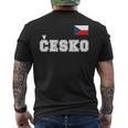 チェコ共和国 胸に Cesko 旗国旗 長袖tシャツ メンズTシャツ バックプリント