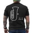 チューバ 楽器 吹奏楽 オーケストラ シンプル 音楽 メンズTシャツ バックプリント