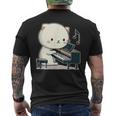 ピアノを弾くかわいい猫 ヴィンテージ かわいい猫 アート 日本アニメ メンズTシャツ バックプリント