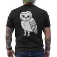 フクロウ愛好家 メンフクロウ かわいい 白い鳥 精神 動物 自然 アート メンズTシャツ バックプリント