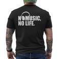 ヘッドホン No Music No Life Music Lover メンズTシャツ バックプリント