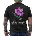ペルー百合が大好きなアルストロメリアフラワー ピンク 2023 メンズTシャツ バックプリント