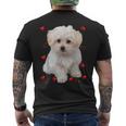 マルチーズ 犬 オーナー ラバー デザイン 子犬 ハート デザイン メンズTシャツ バックプリント