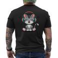 ミュージック・キャッツ ミュージシャンのための音符の衣装 ヘッドフォン猫 メンズTシャツ バックプリント