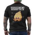 ヤドカリの解剖学 面白い カワイイ ヤドカリ チビ メンズTシャツ バックプリント