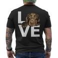 ラブラドールラブチョコレートラボラバー メンズTシャツ バックプリント