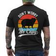 レトロ 面白い カピバラ Don't Worry Be Capy メンズTシャツ バックプリント