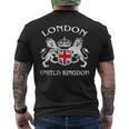 ロンドンのお土産 英国エンブレム 英国国旗 記念品 サイト メンズTシャツ バックプリント