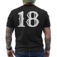 数字 18 インチ 白 大 太字 アメリカ 西部 スタイル フォント メンズTシャツ バックプリント
