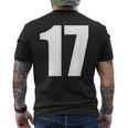 数字 セブンティーン数字 17 プレーンホワイト数字 メンズTシャツ バックプリント