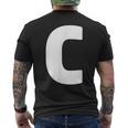 文字c 大文字 アルファベット モノグラム イニシャル メンズTシャツ バックプリント