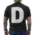 文字d 大文字 アルファベット モノグラム イニシャル メンズTシャツ バックプリント
