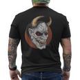 日本の般若マスク 能面 悪魔 鬼 タトゥー 入れ墨 メンズTシャツ バックプリント