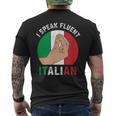 私は流暢なイタリア語を話します、イタリアの手のジェスチャー、私はイタリアが大好きです メンズTシャツ バックプリント