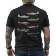 第二次世界大戦 ウォーバード戦闘機 航空機 メンズTシャツ バックプリント