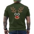 Reindeer Face Deer Red Nose Brown Christmas Men's T-shirt Back Print Reindeer Face Deer Red Nose Brown Christmas Men's T-shirt Back Print