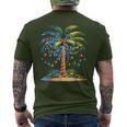 Tropical Christmas Hawaiian Santa Xmas Lights Palm Tree Men's T-shirt Back Print