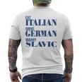 Eat Italian Drive German Marrylavic Quote Car ユーモア メンズTシャツ バックプリント