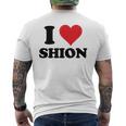 I Hearthion ファーストネーム I Love パーソナライズ メンズTシャツ バックプリント
